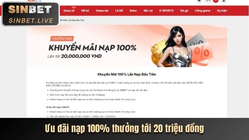 Thưởng Chào Mừng Thành Viên Mới 100%